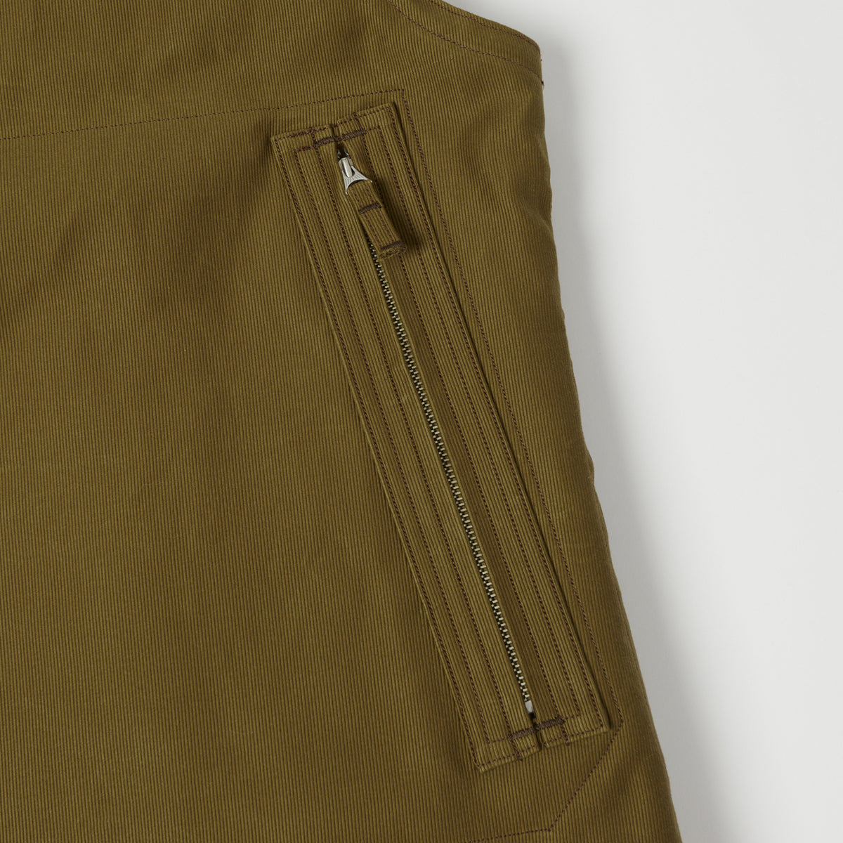 Freewheelers 2231007 ‘Winter Aviators’ Vest - Dark Khaki/Beige