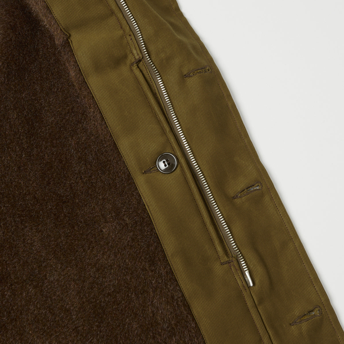 Freewheelers 2231007 ‘Winter Aviators’ Vest - Dark Khaki/Beige