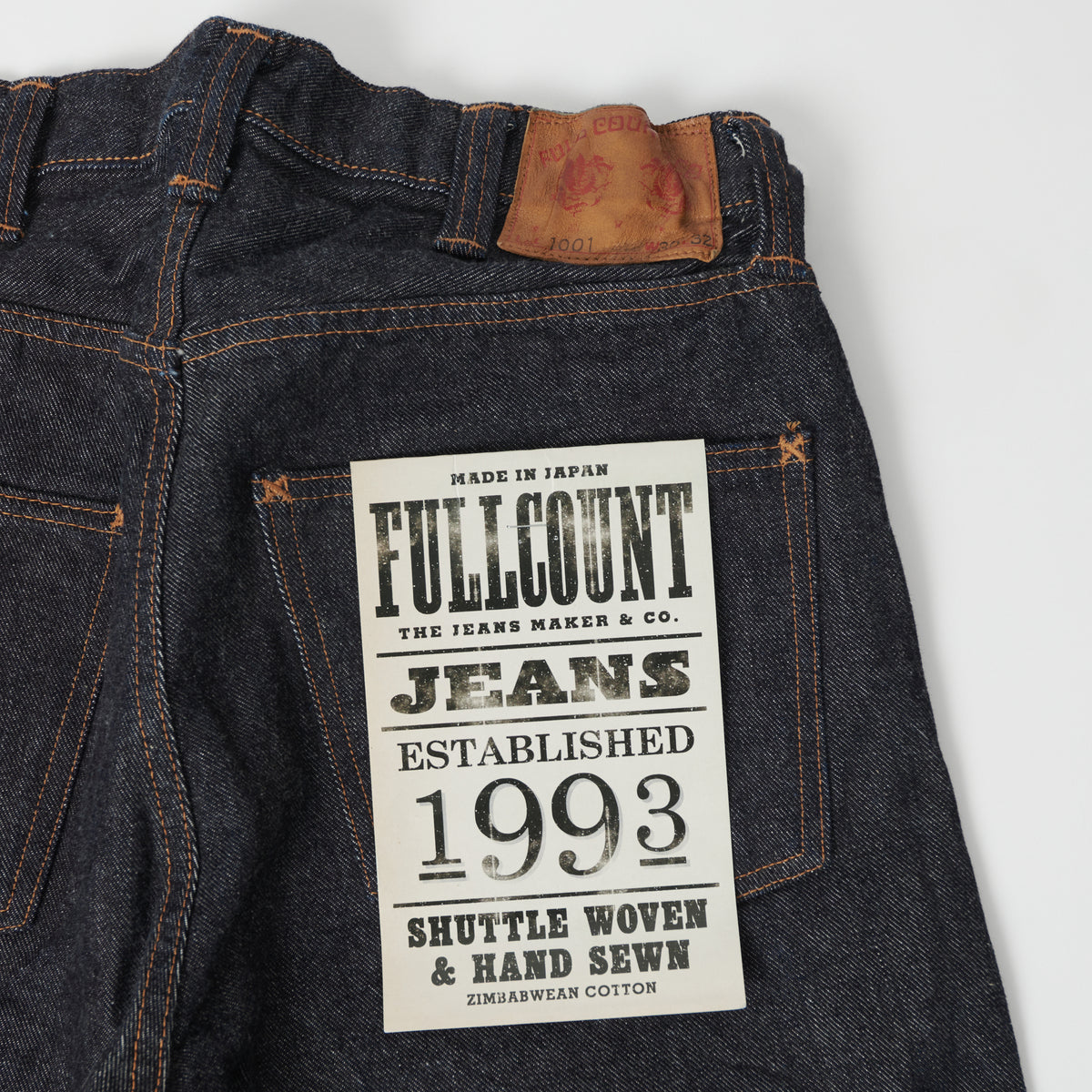 FULLCOUNT 1001 14.4oz Left Hand Twill Slim Tapered Jean - One Wash