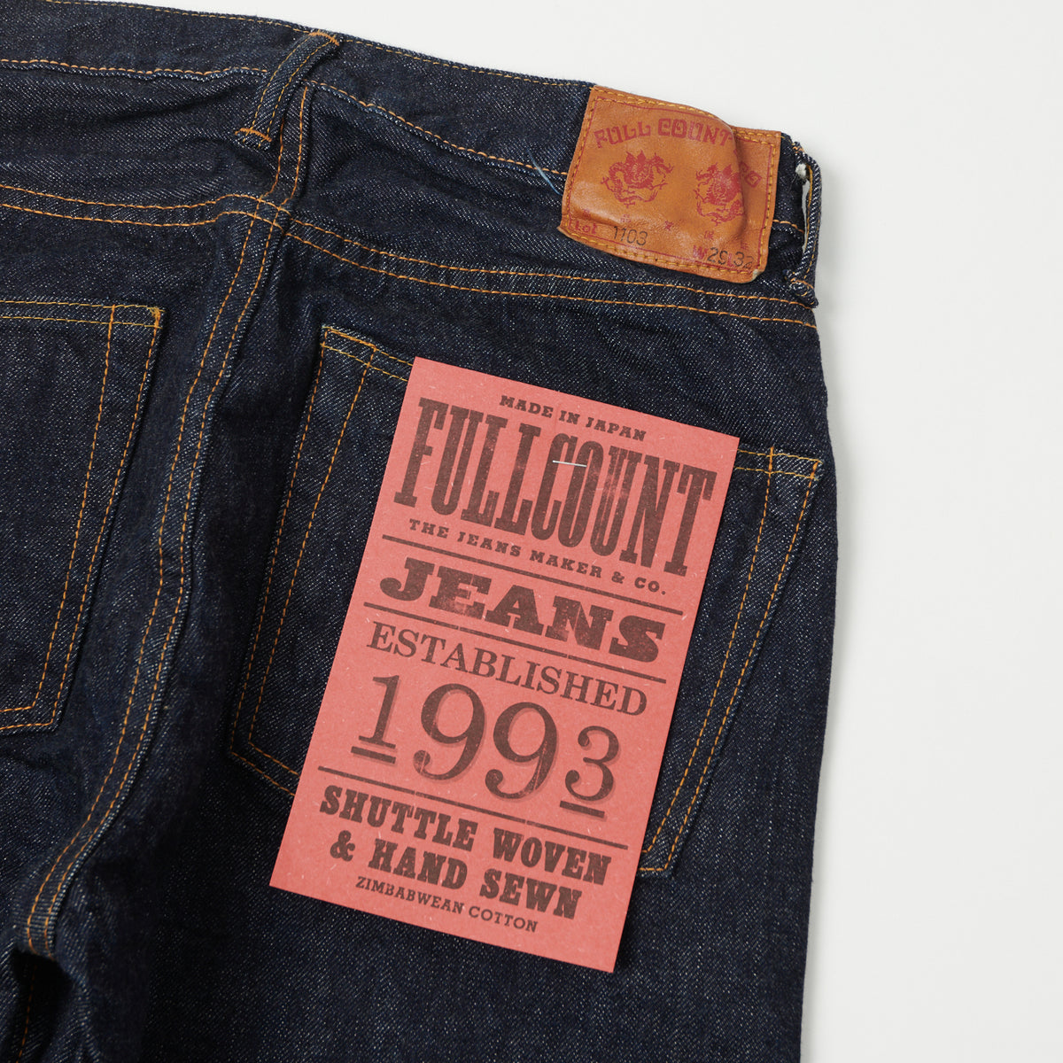 FULLCOUNT 1103 13.7oz Clean Straight Jean - One Wash