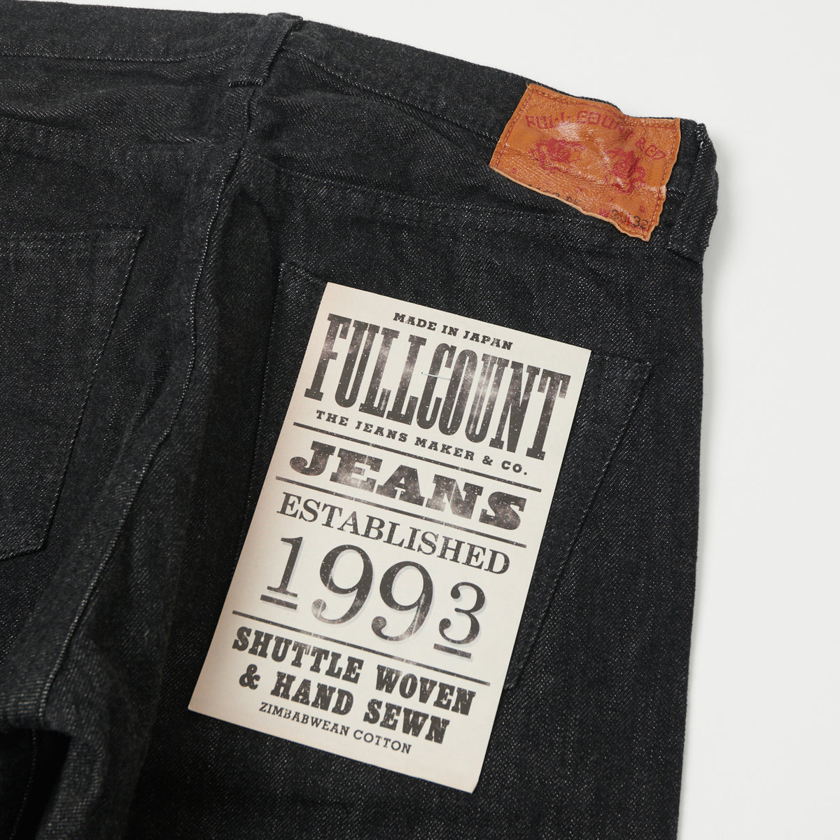 FULLCOUNT 1108 13.7oz Regular Straight Jean - Black One Wash