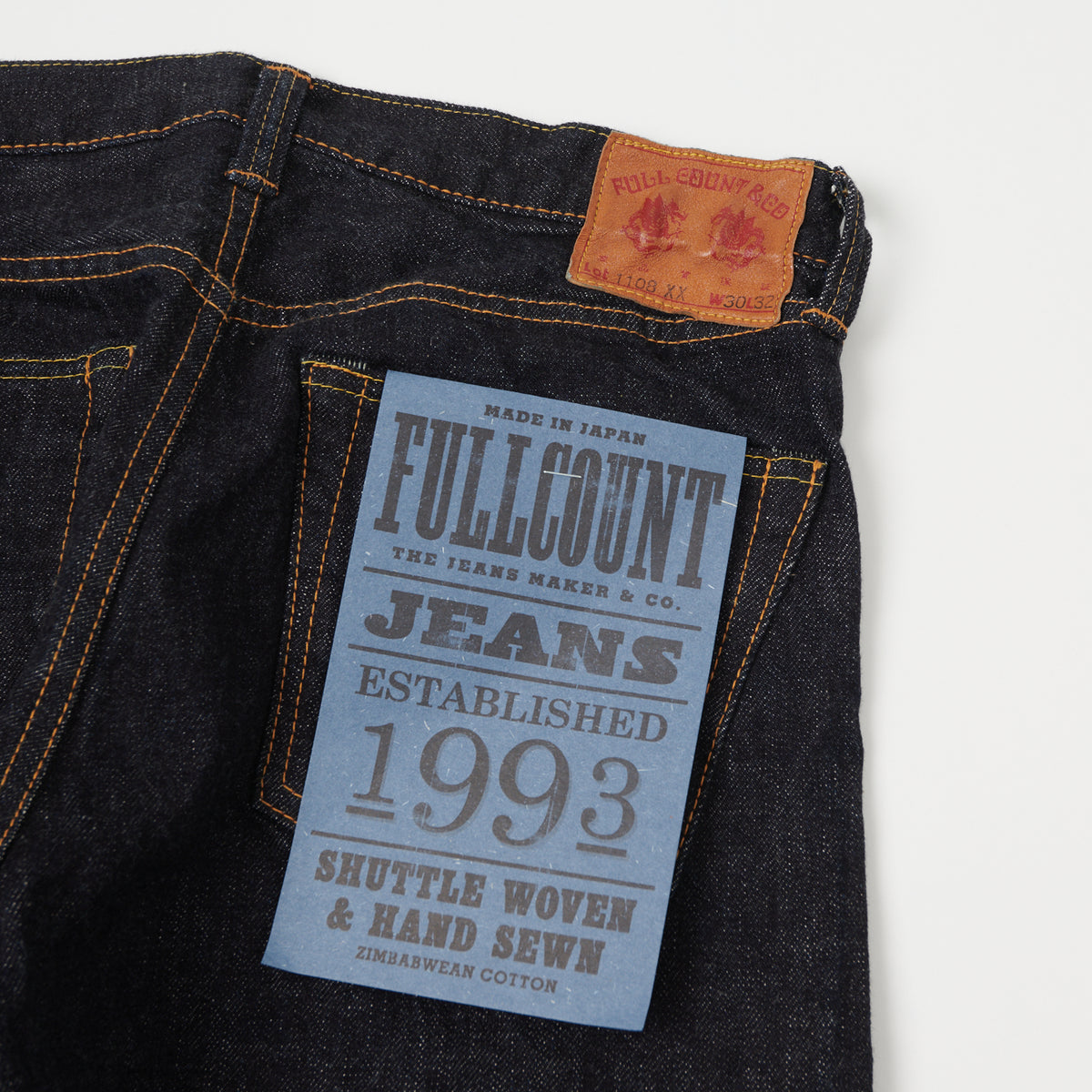 FULLCOUNT 1108XX 15.5oz Regular Straight Jean - One Wash