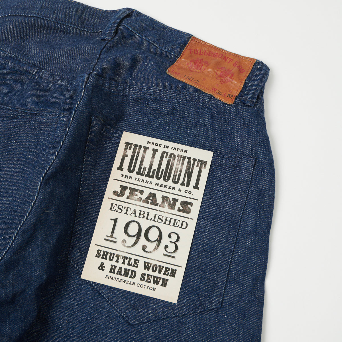FULLCOUNT 1121 'Duke' Left Hand Twill 13.5oz Wide Straight Jean - One Wash