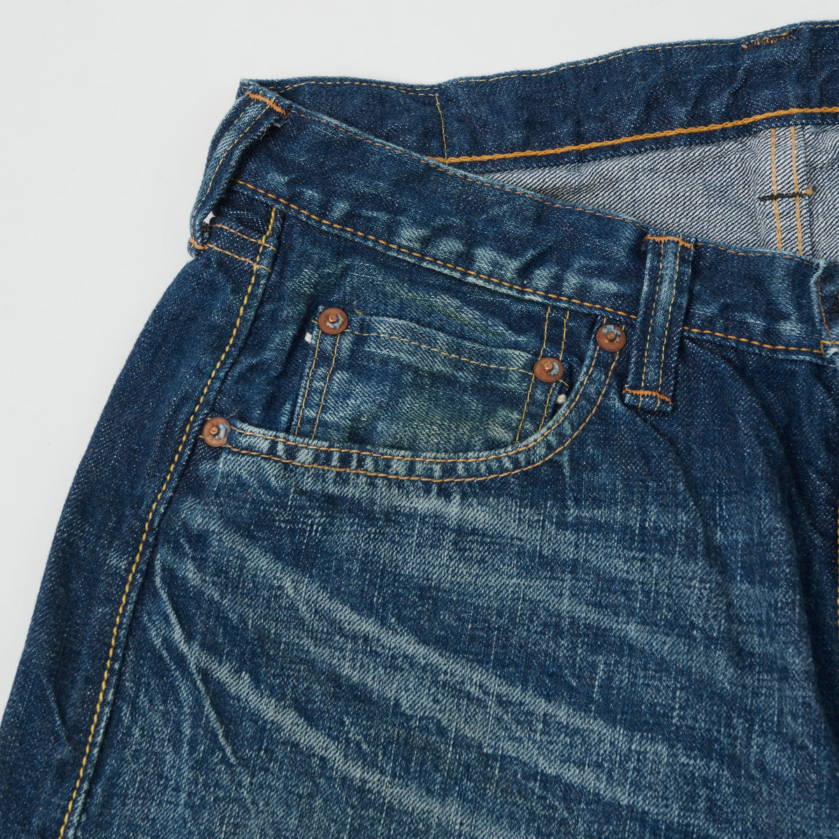FULLCOUNT 0105 13.7oz Wide Straight Jean - 'More Than Real' Wash