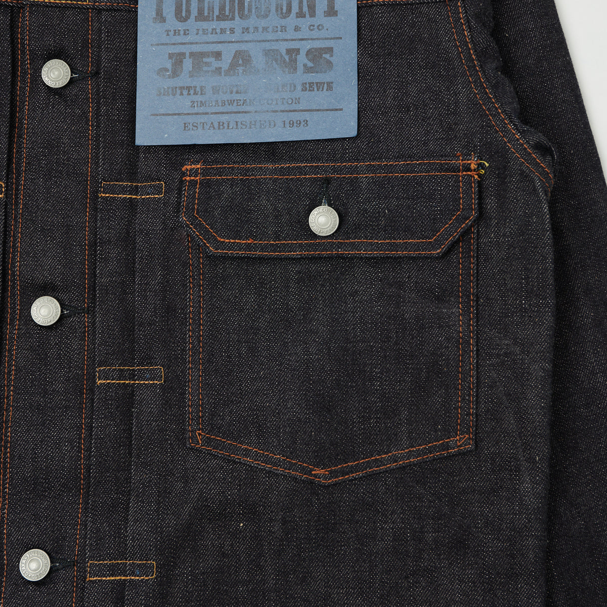 FULLCOUNT 2102XX 15.5oz Type II Denim Jacket - Raw
