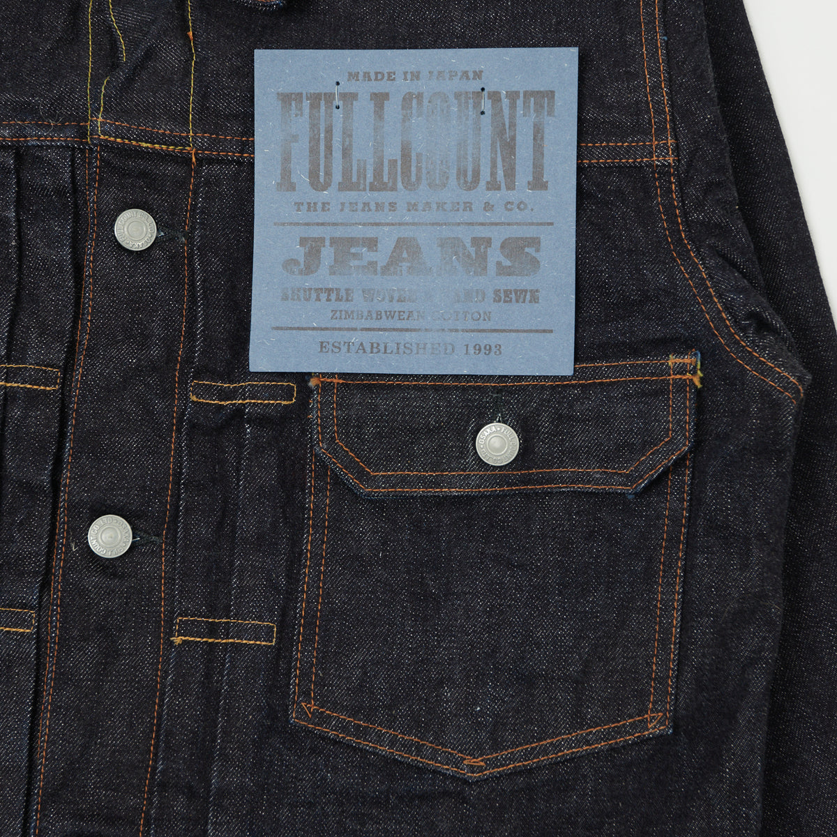 FULLCOUNT 2102XX 15.5oz Type II Denim Jacket - One Wash