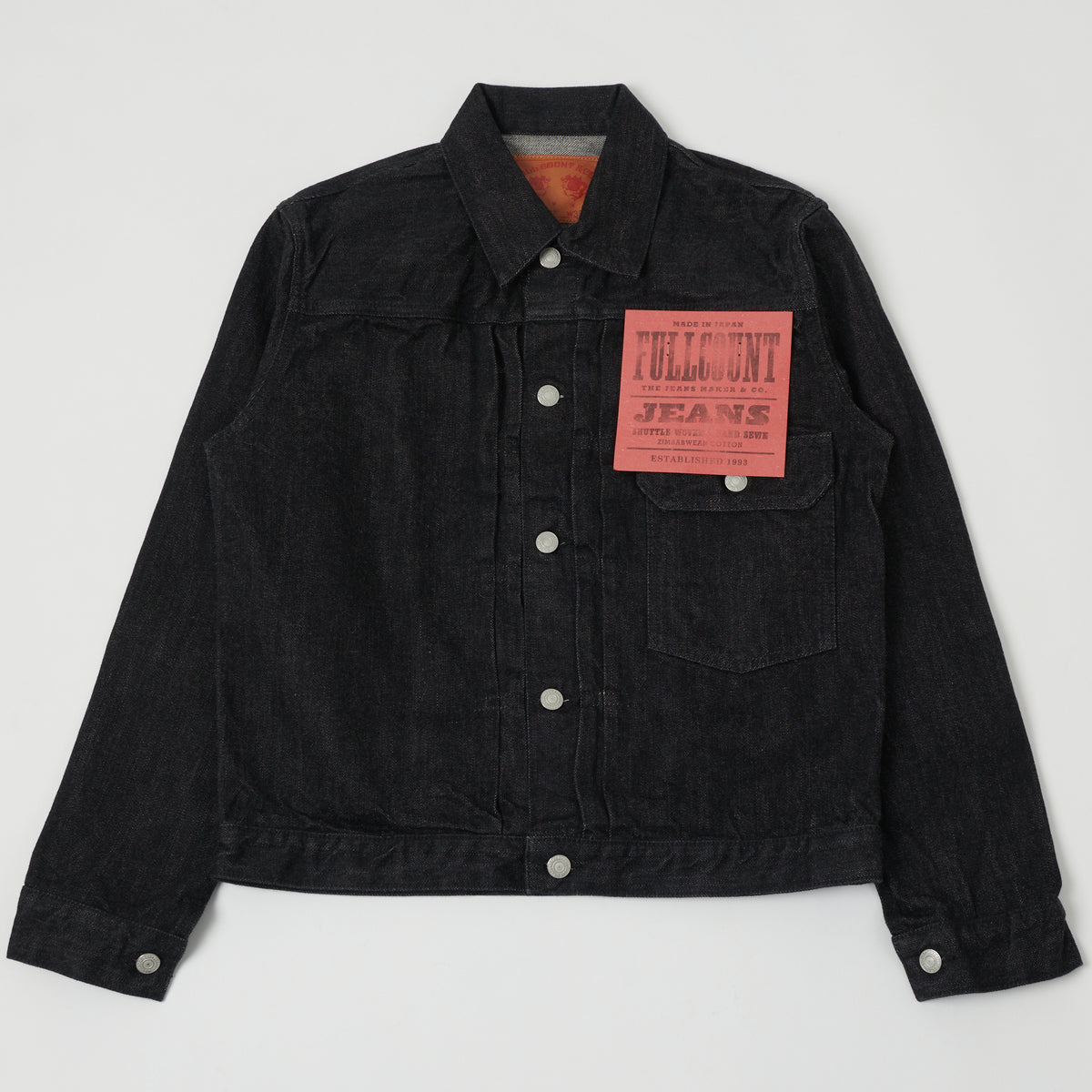 FULLCOUNT 2107 13.7oz Type I Denim Jacket - Black One Wash