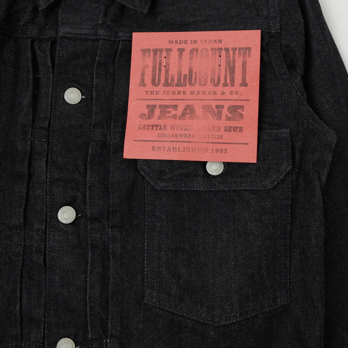 FULLCOUNT 2107 13.7oz Type I Denim Jacket - Black One Wash