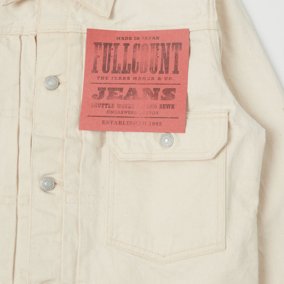 FULLCOUNT 2107 13.7oz Type I Denim Jacket - Ecru One Wash
