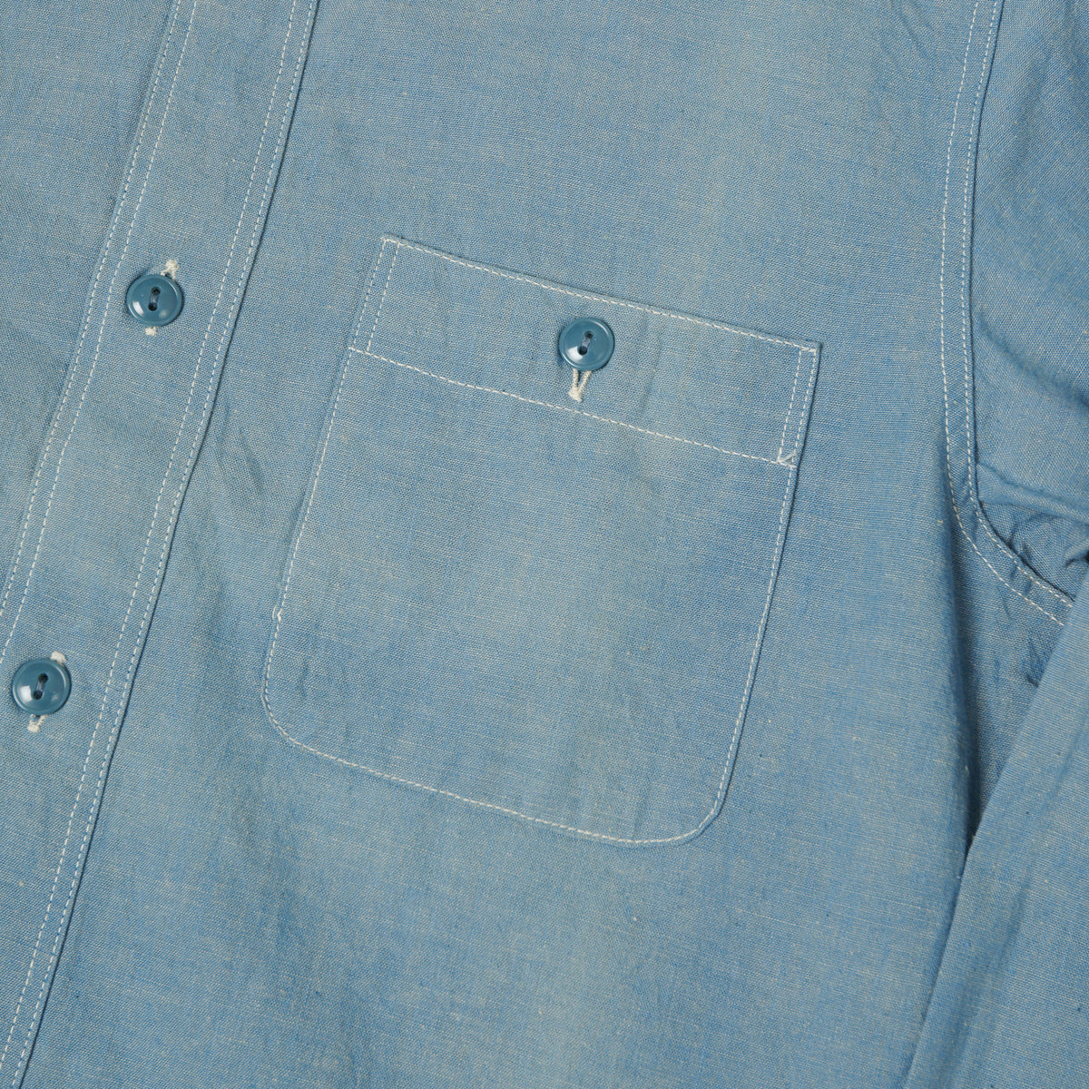 FULLCOUNT 4810 5oz Chambray Work Shirt - Light Blue