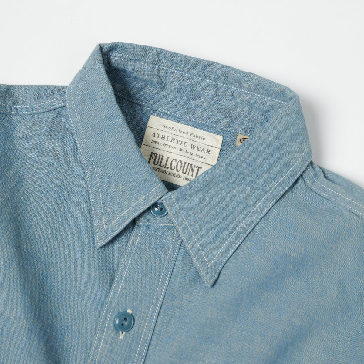 FULLCOUNT 4810 5oz Chambray Work Shirt - Light Blue