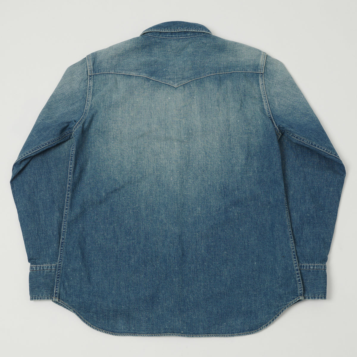 Full Count 4894HW Washed Western Denim Shirt - Rough Heavy Wash