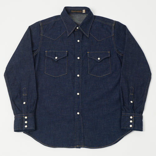 FULLCOUNT 4894 Denim Western Shirt - Rinsed