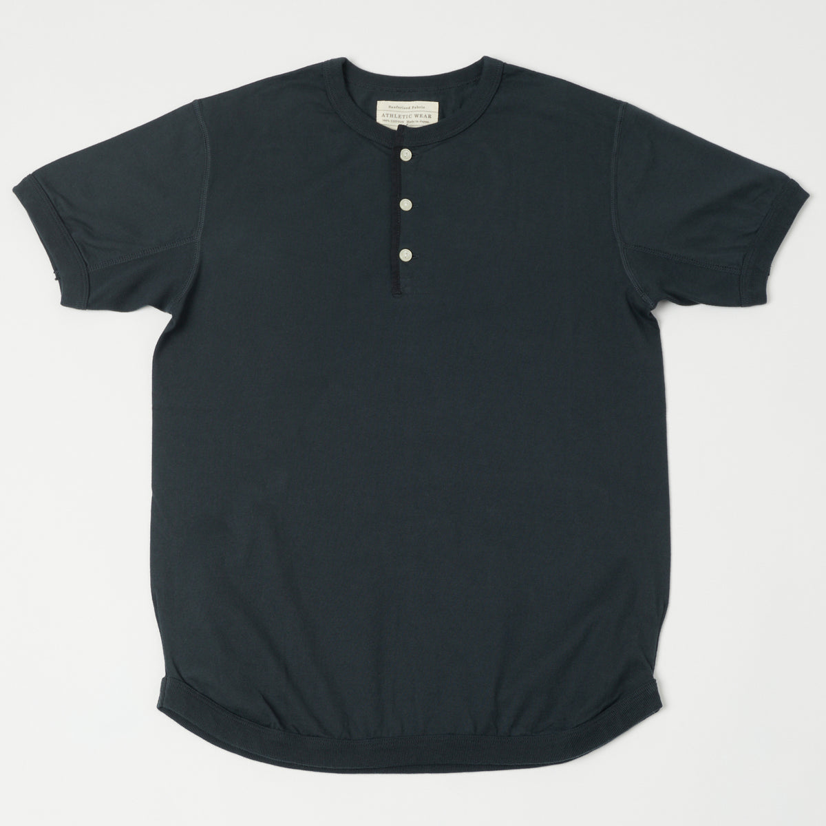 FULLCOUNT 5222H Flat Seam Heavyweight Henley - Ink Black