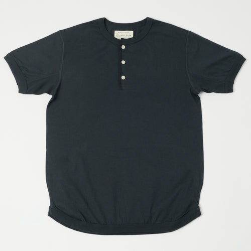 FULLCOUNT 5222H Flat Seam Heavyweight Henley - Ink Black