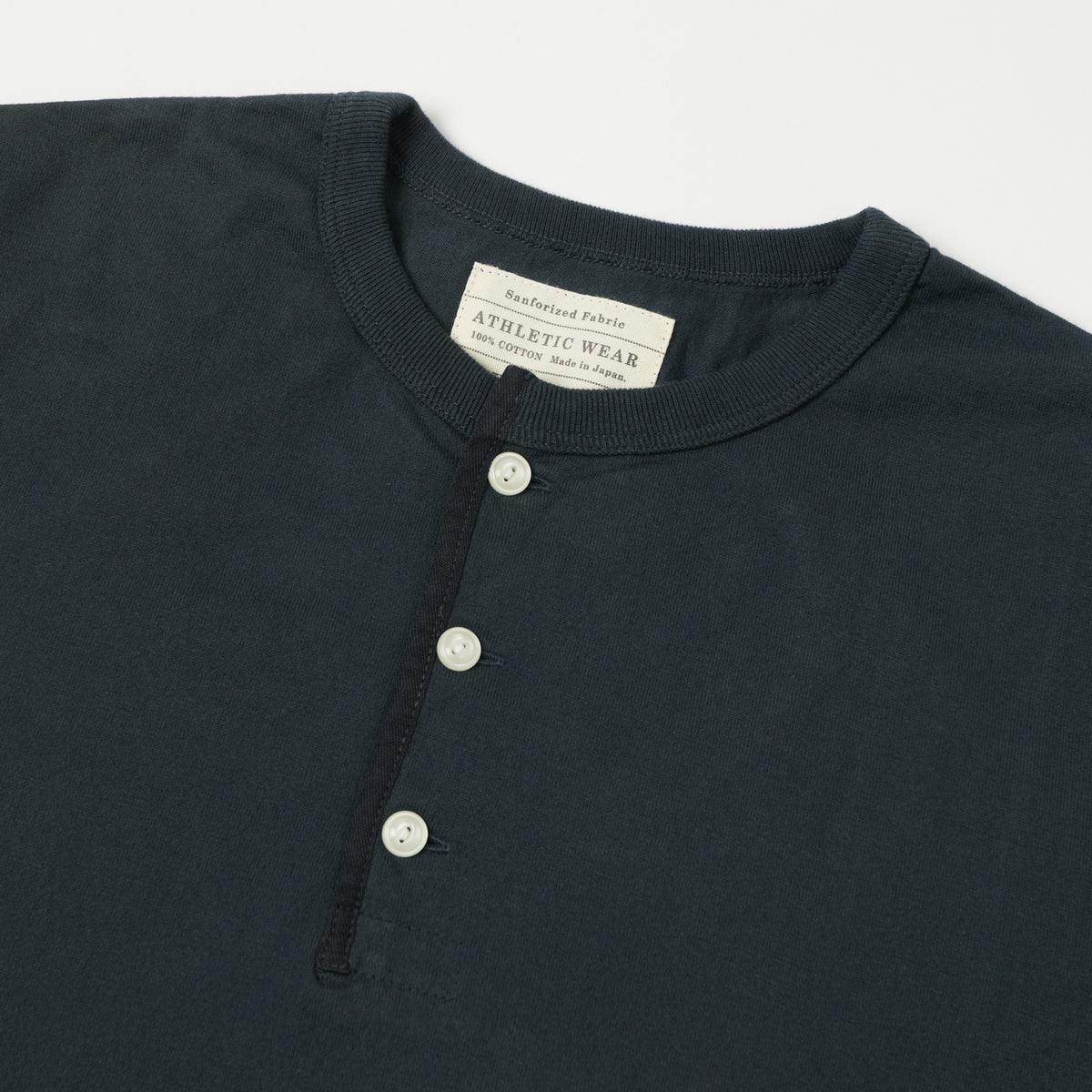 FULLCOUNT 5222H Flat Seam Heavyweight Henley - Ink Black