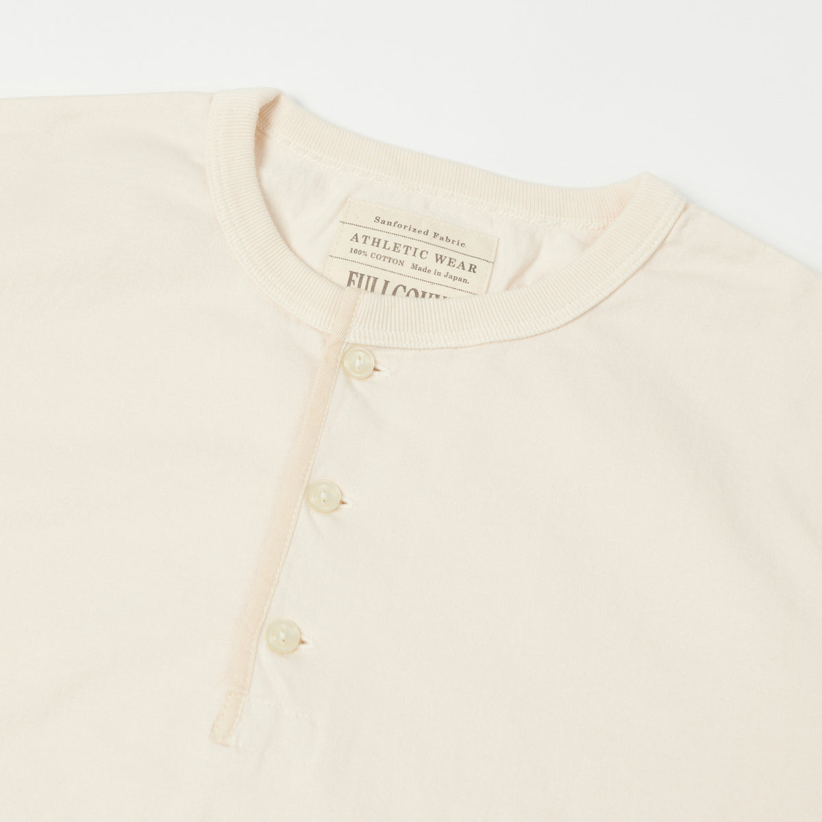 FULLCOUNT 5222H Flat Seam Heavyweight Henley - Ecru