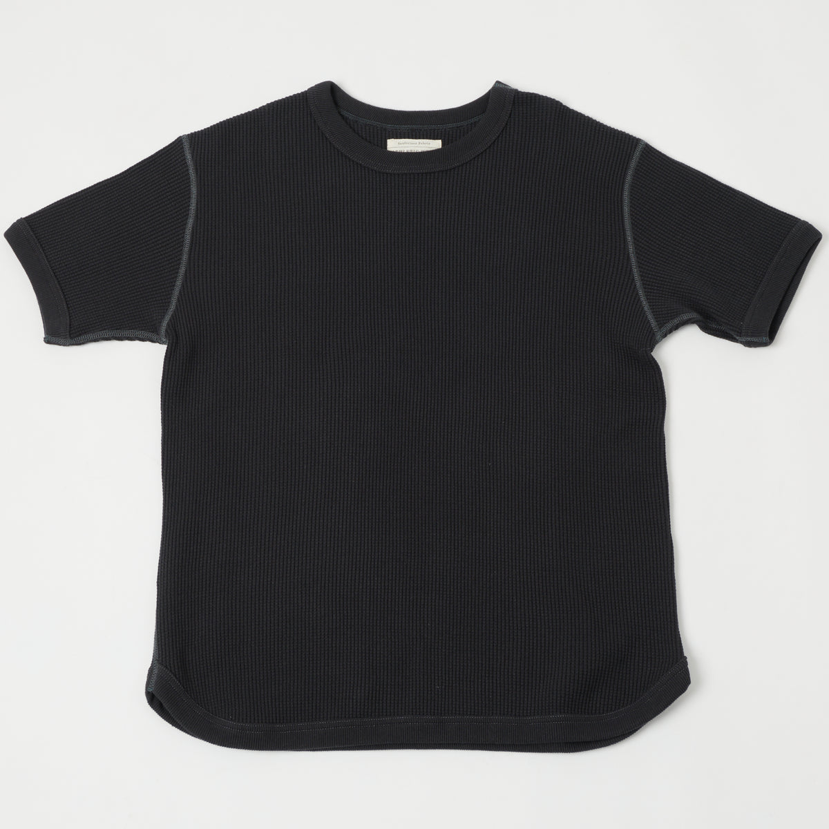FULLCOUNT 5964S Heavyweight Waffle T-Shirt - Ink Black