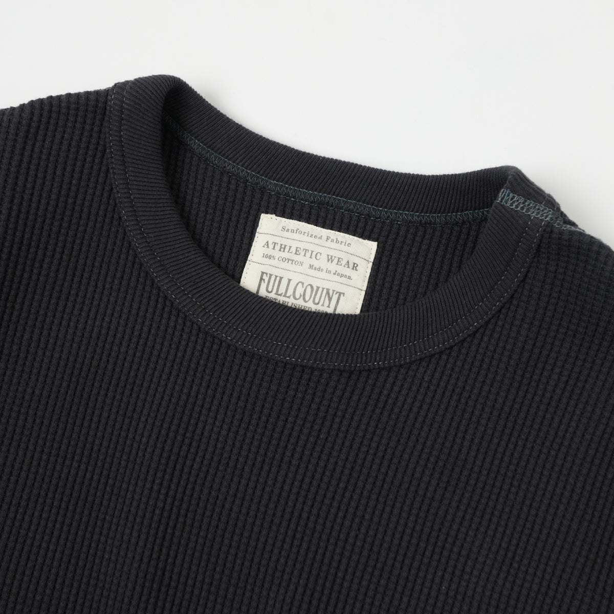 FULLCOUNT 5964S Heavyweight Waffle T-Shirt - Ink Black