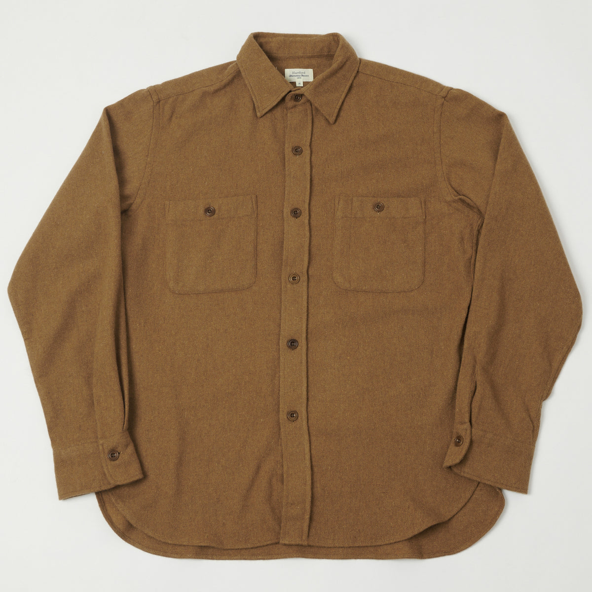 Hartford 'Percey' Wool Shirt - Brown