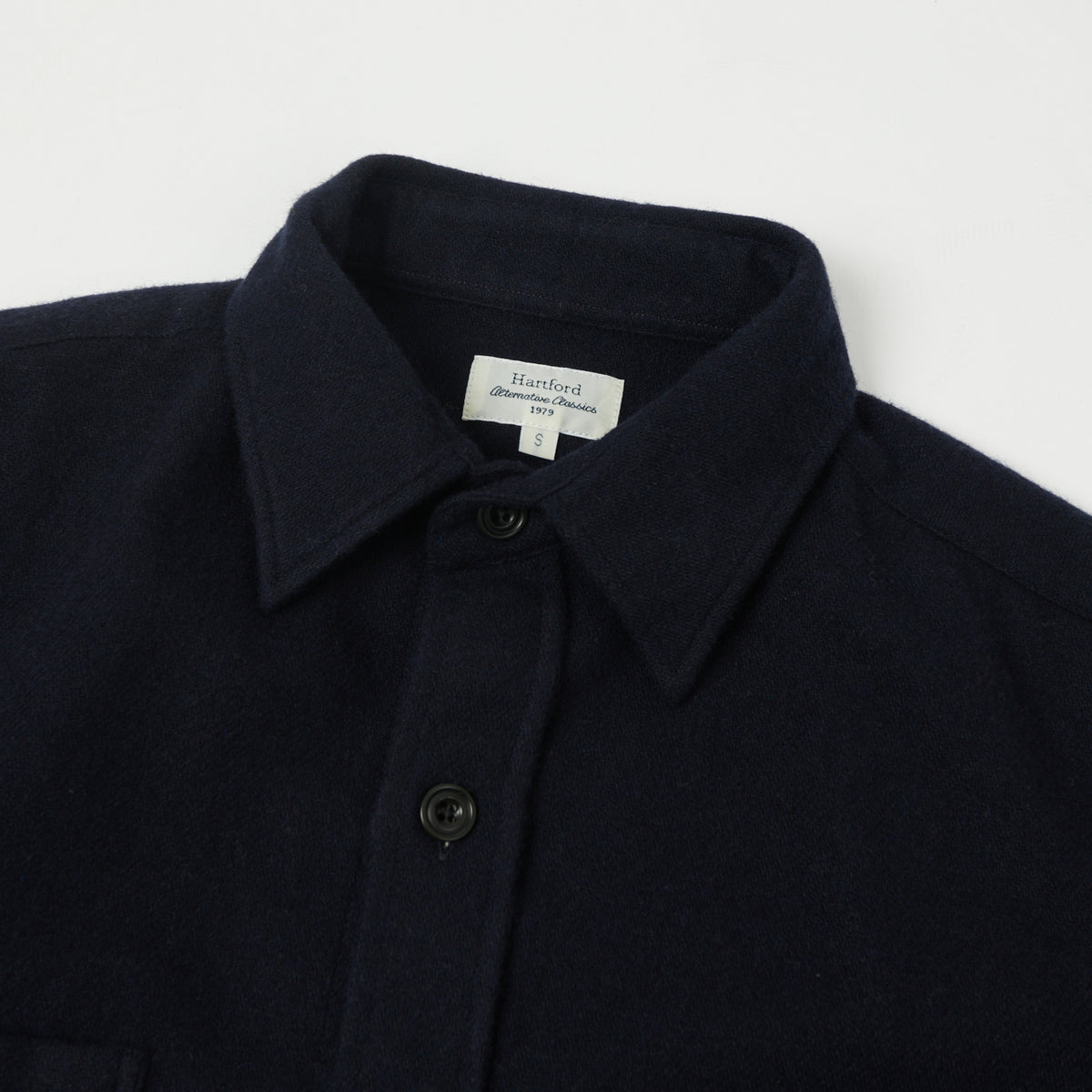 Hartford 'Percey' Wool Shirt - Navy