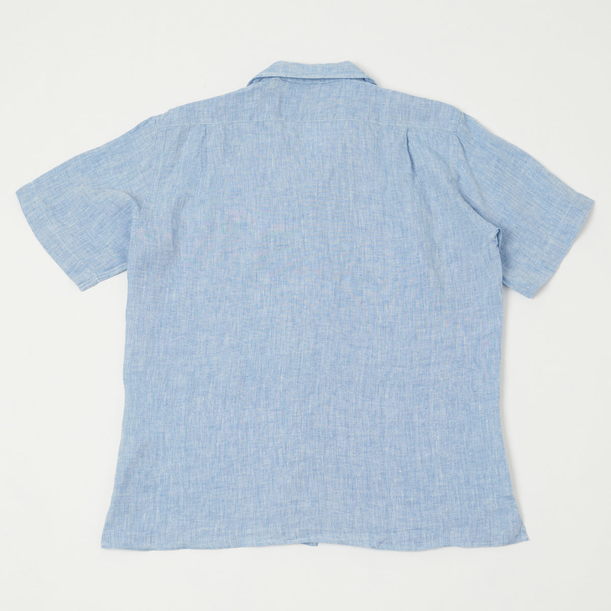 Hartford 'Palm' Camp Collar Linen Shirt - Sky