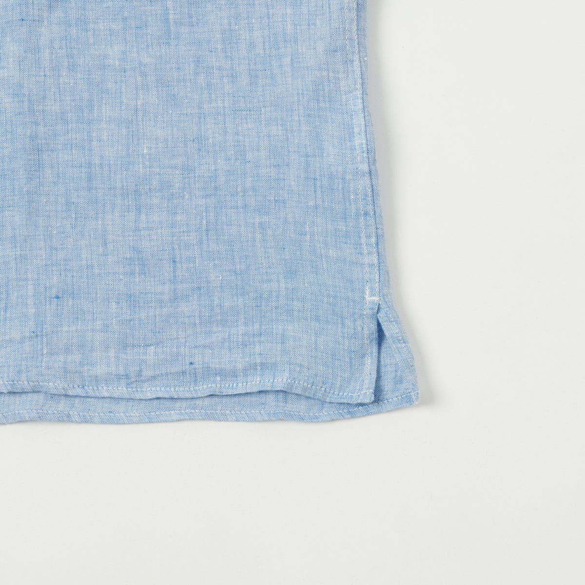 Hartford 'Palm' Camp Collar Linen Shirt - Sky
