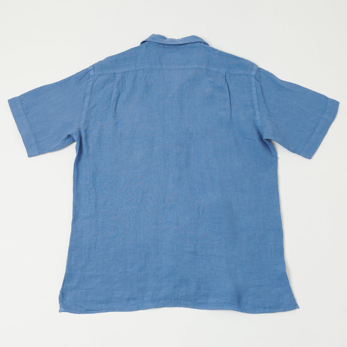 Hartford 'Palm' Camp Collar Linen Shirt - Nautic Blue