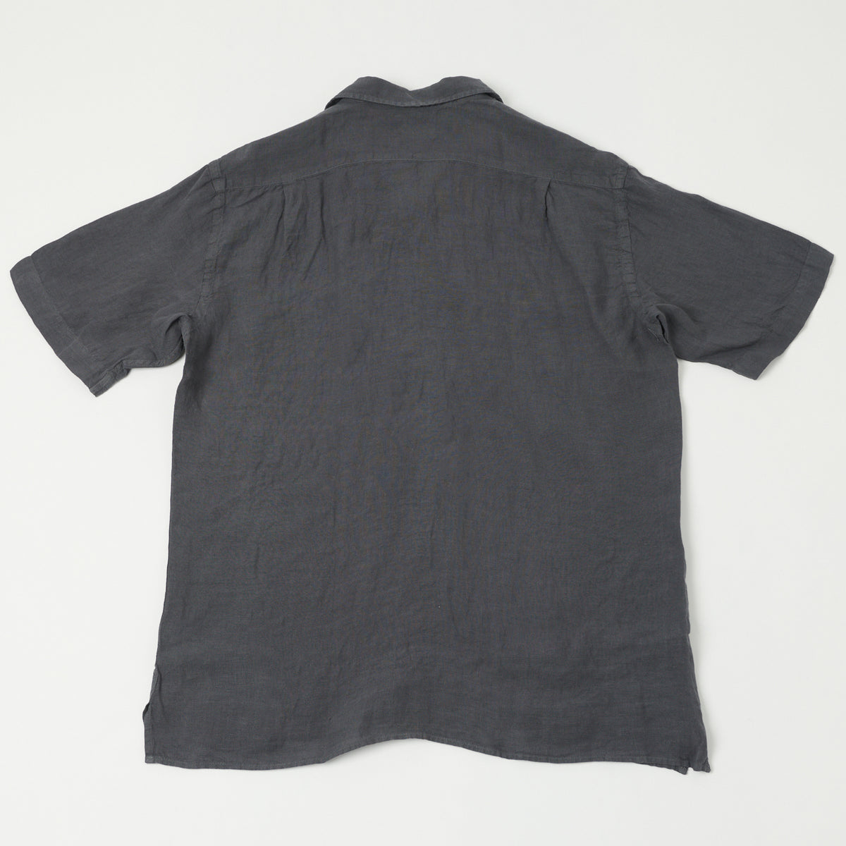 Hartford 'Palm' Camp Collar Linen Shirt - Charcoal