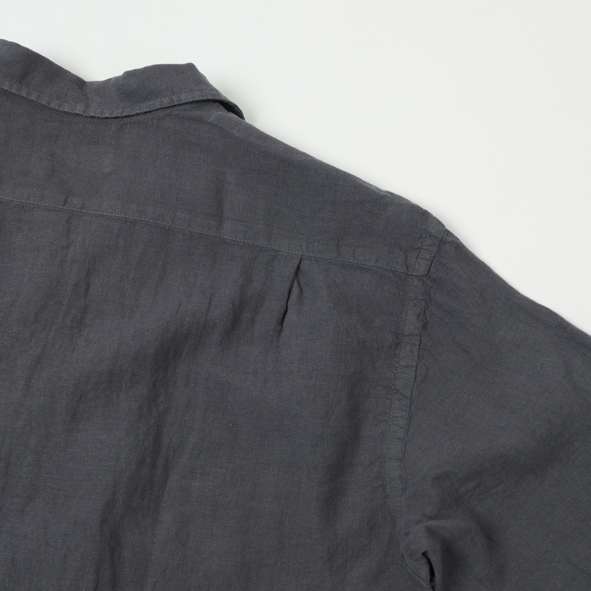 Hartford 'Palm' Camp Collar Linen Shirt - Charcoal