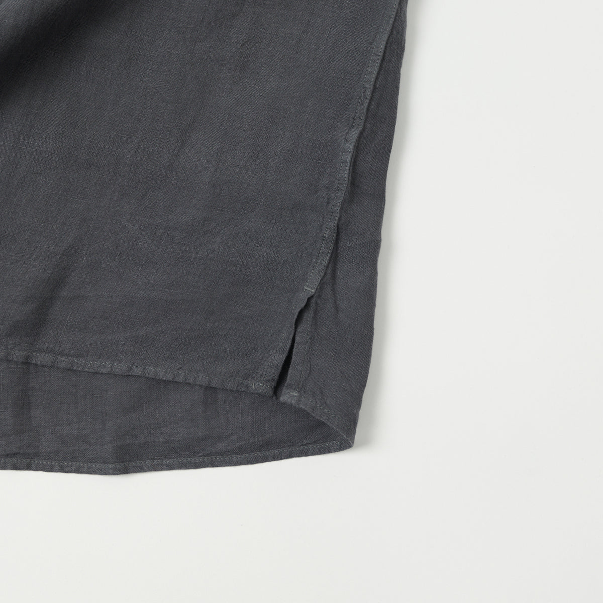 Hartford 'Palm' Camp Collar Linen Shirt - Charcoal