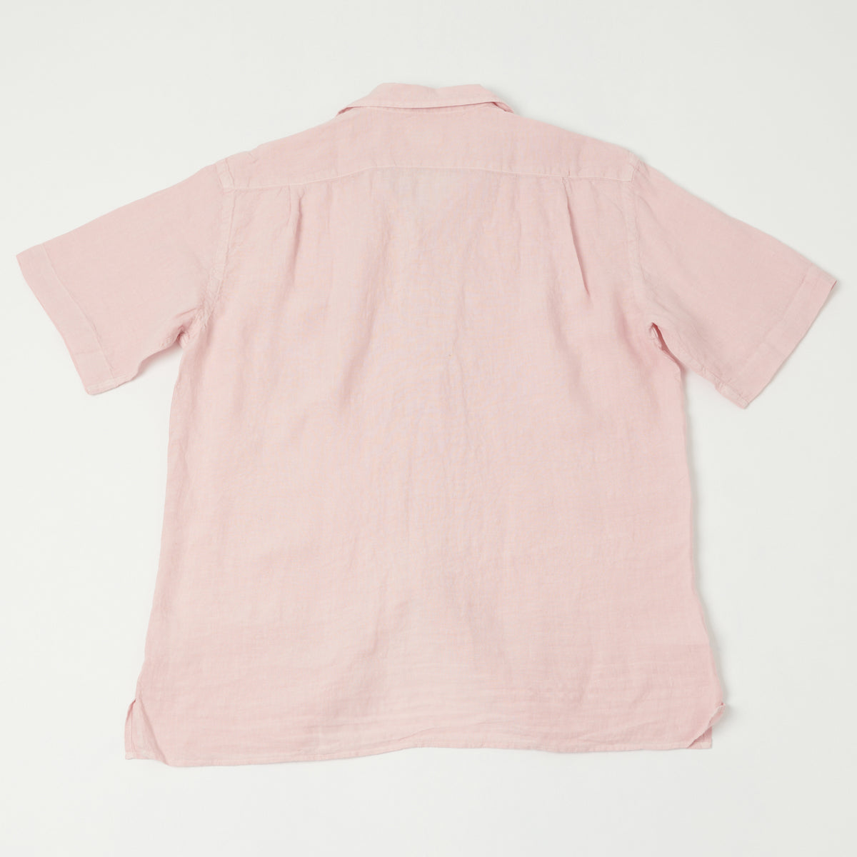 Hartford 'Palm' Camp Collar Linen Shirt - Faded Pink