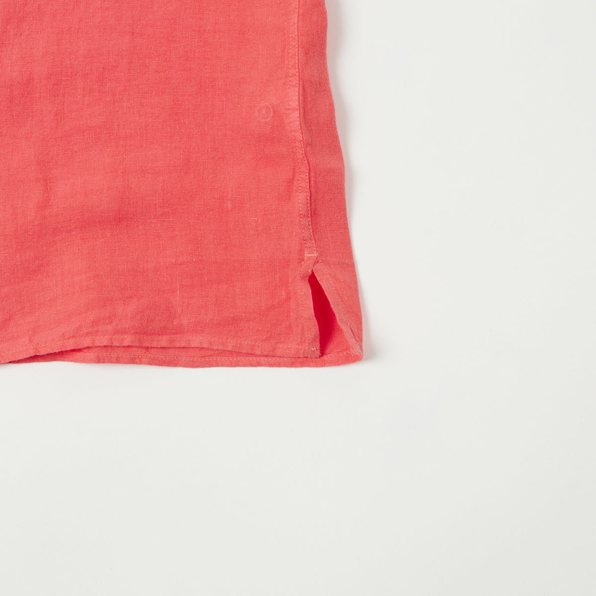 Hartford 'Palm' Camp Collar Linen Shirt - Faded Red