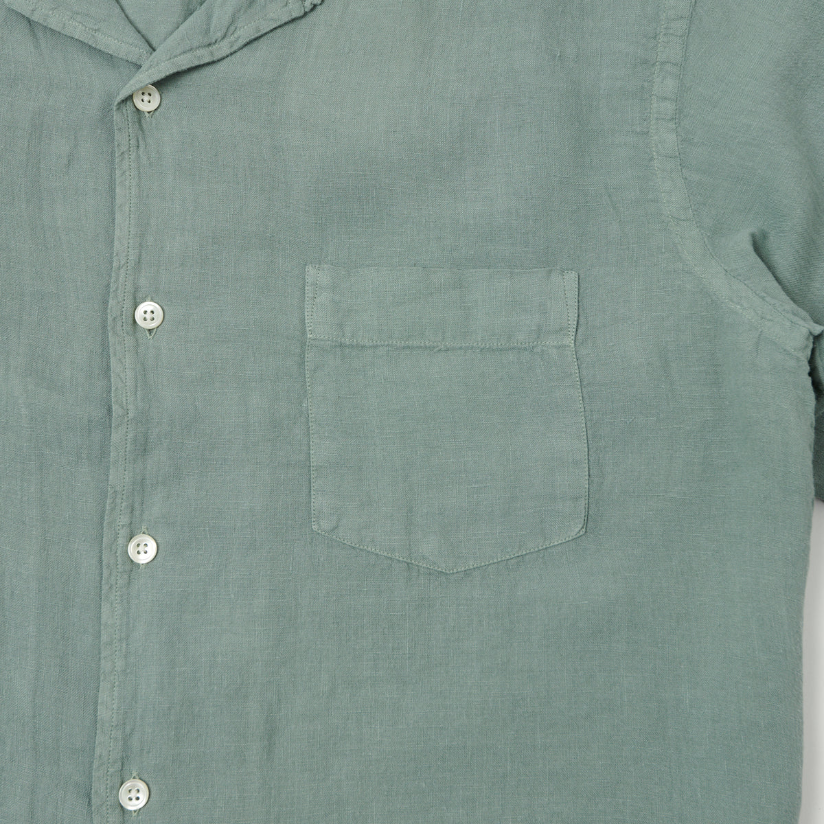 Hartford 'Palm' Camp Collar Linen Shirt - Cactus