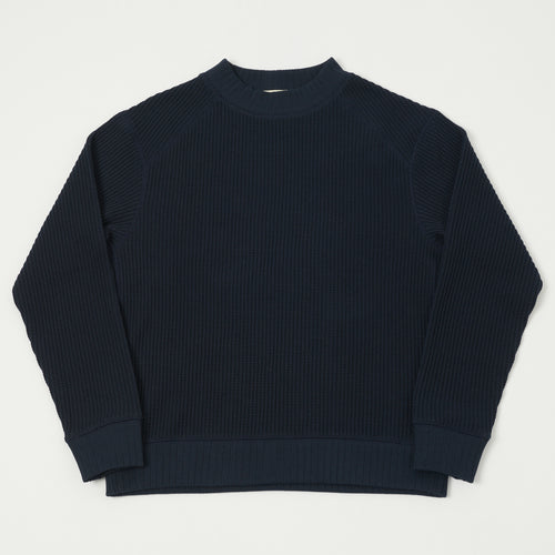 Jackman Midneck Waffle Sweatshirt - Dark Navy