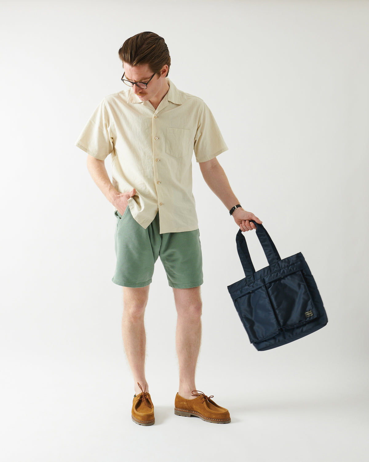 Merz b. Schwanen Relaxed Sweatshort - Light Army