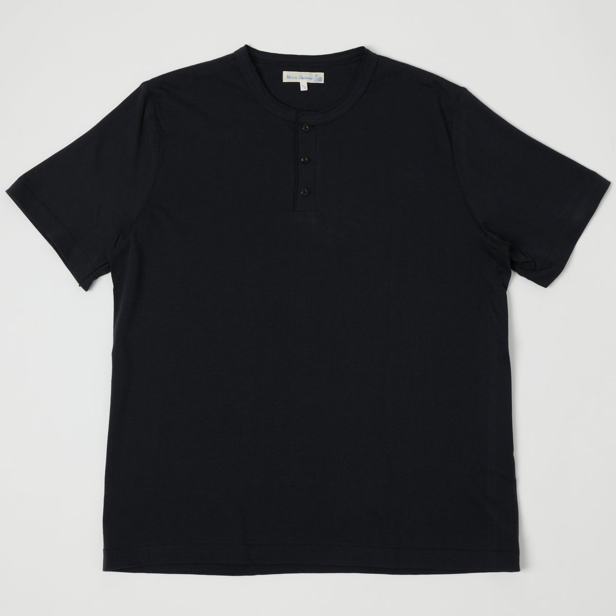 Merz b. Schwanen 'The Originals' 204SL Short Sleeve Henley - Charcoal