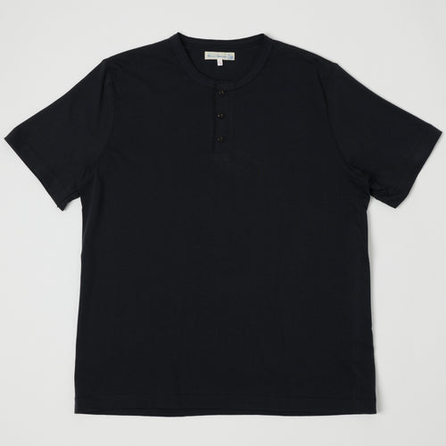 Merz b. Schwanen 'The Originals' 204SL Short Sleeve Henley - Charcoal
