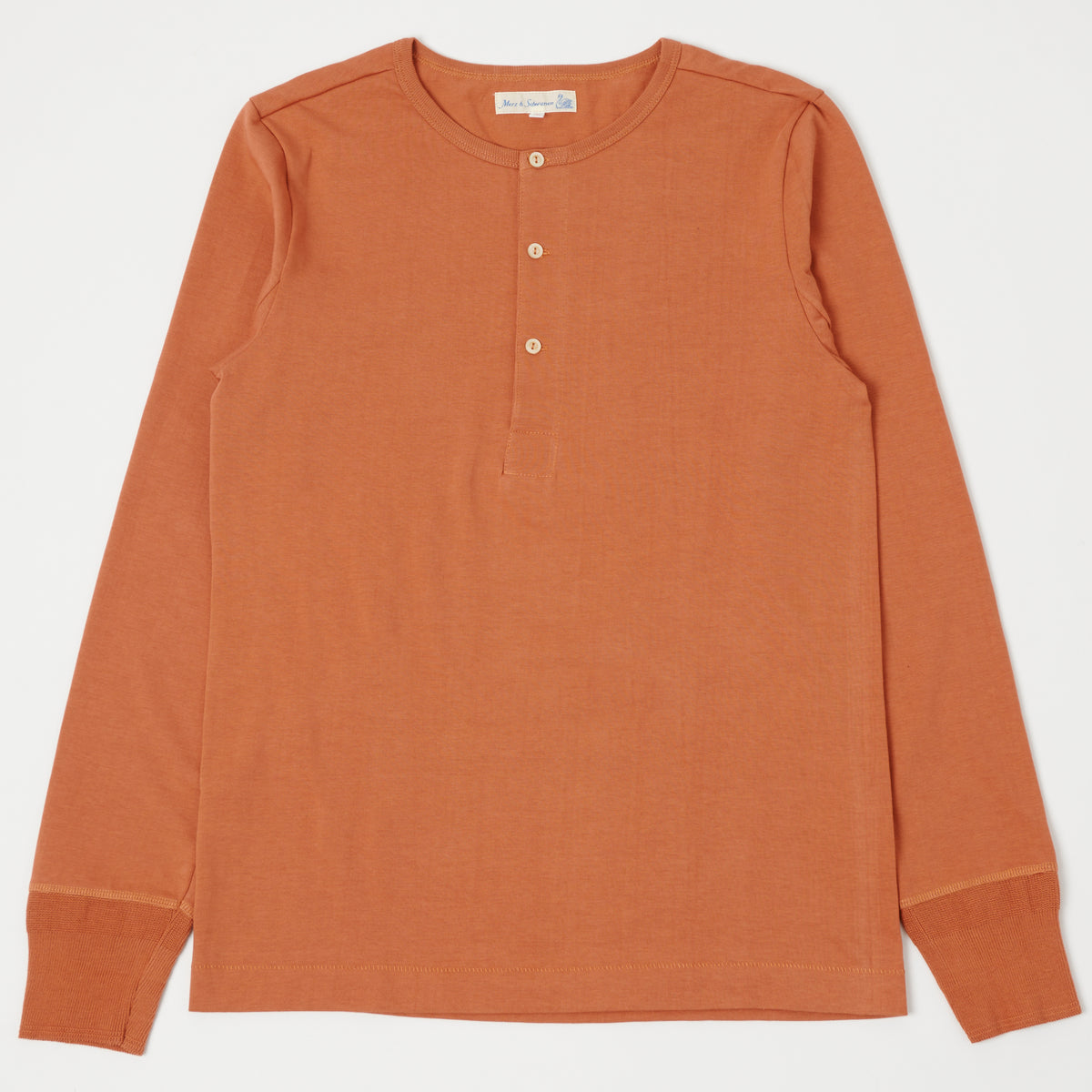 Merz b. Schwanen 'The Originals' 206 Long Sleeve Henley - Sunset