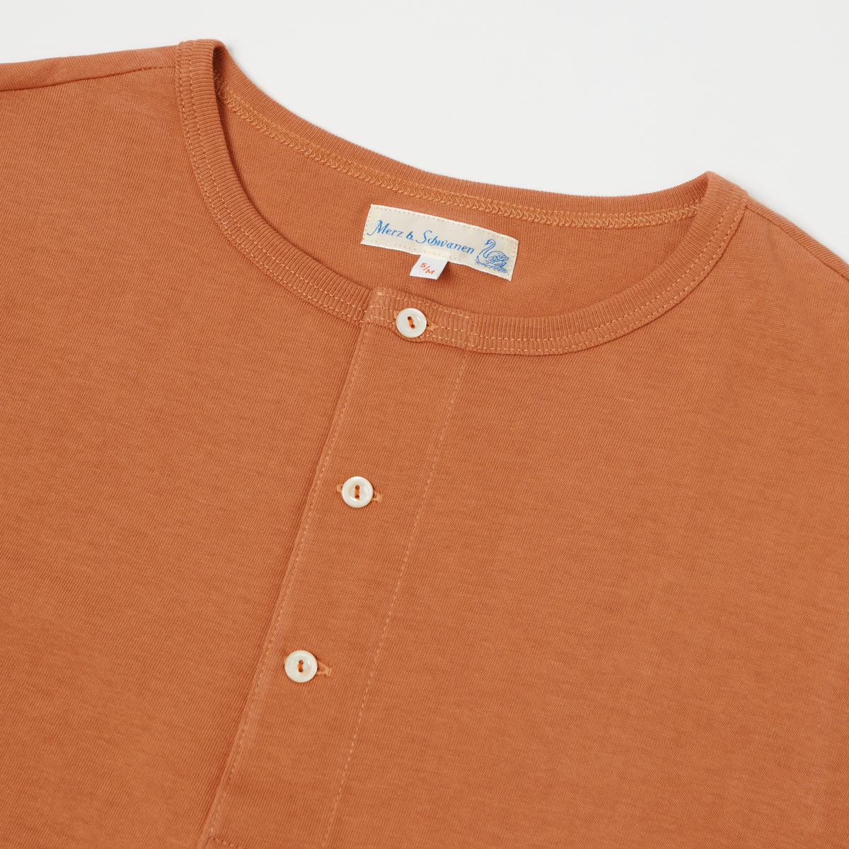 Merz b. Schwanen 'The Originals' 207 Short Sleeve Henley - Sunset