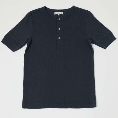 Merz b. Schwanen 'The Originals' 207 Short Sleeve Henley - Navy