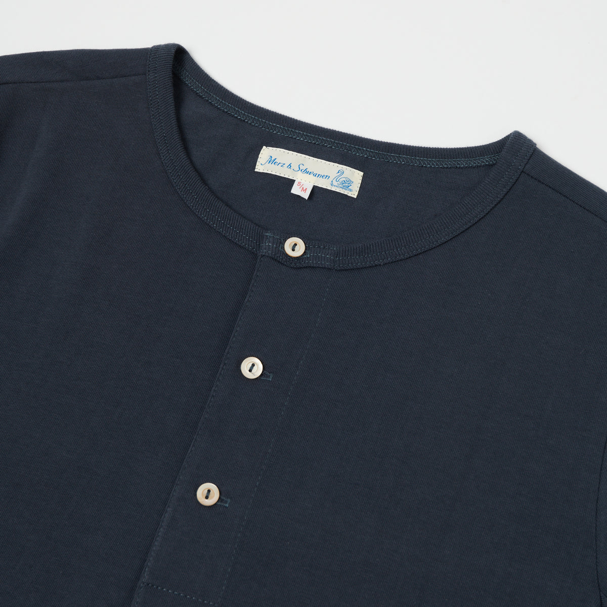 Merz b. Schwanen 'The Originals' 207 Short Sleeve Henley - Navy