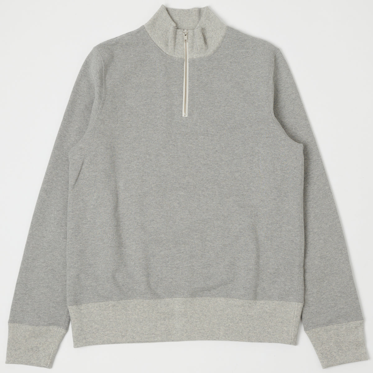 Merz b. Schwanen 'The Originals' 343Z Half Zip Sweatshirt - Grey Melange