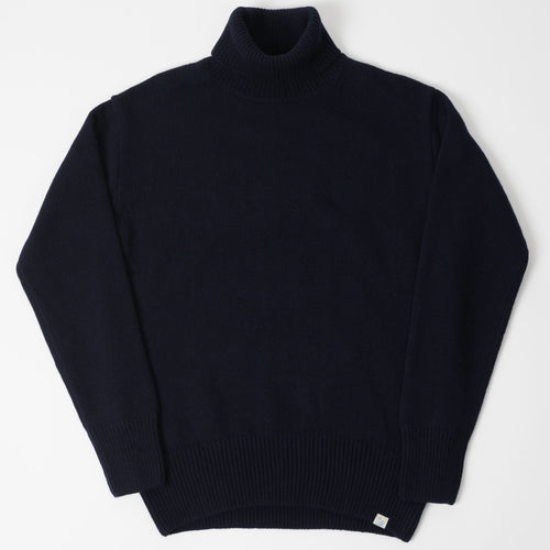 Merz b. Schwanen Wool Cashmere Knit Turtleneck - Dark Navy