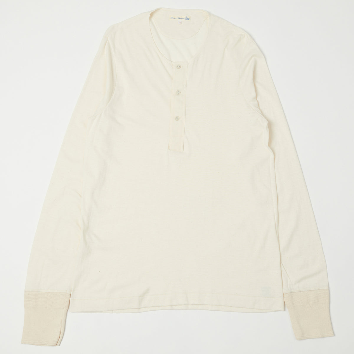 Merz b. Schwanen 'The Originals' 102 Lightweight Long Sleeve Henley - Nature