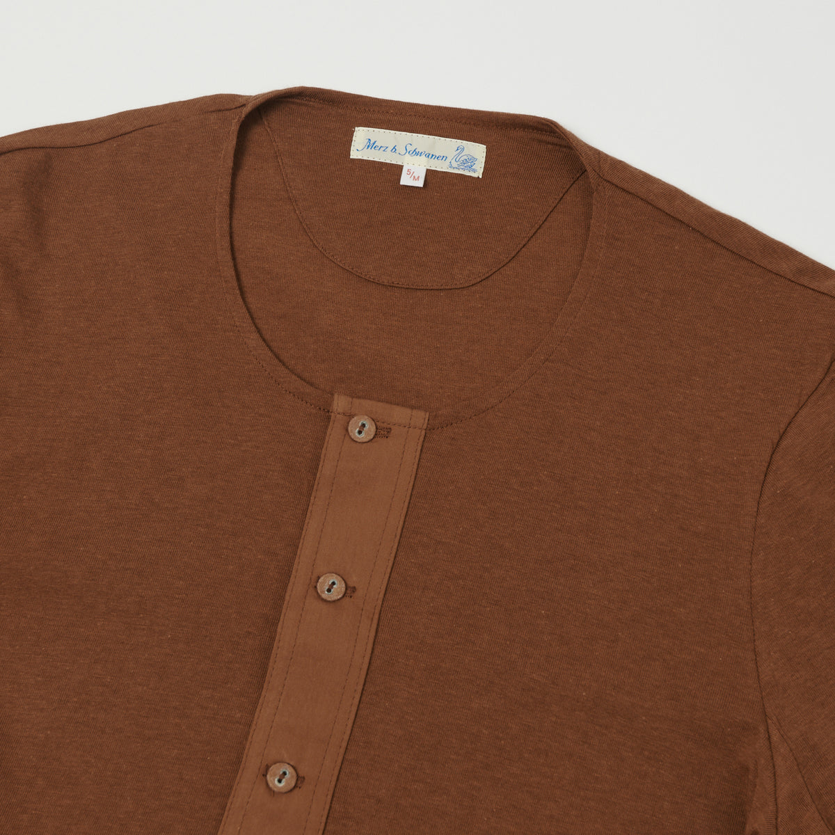 Merz b. Schwanen 'The Originals' 102 Loopwheel Henley Shirt - Tan
