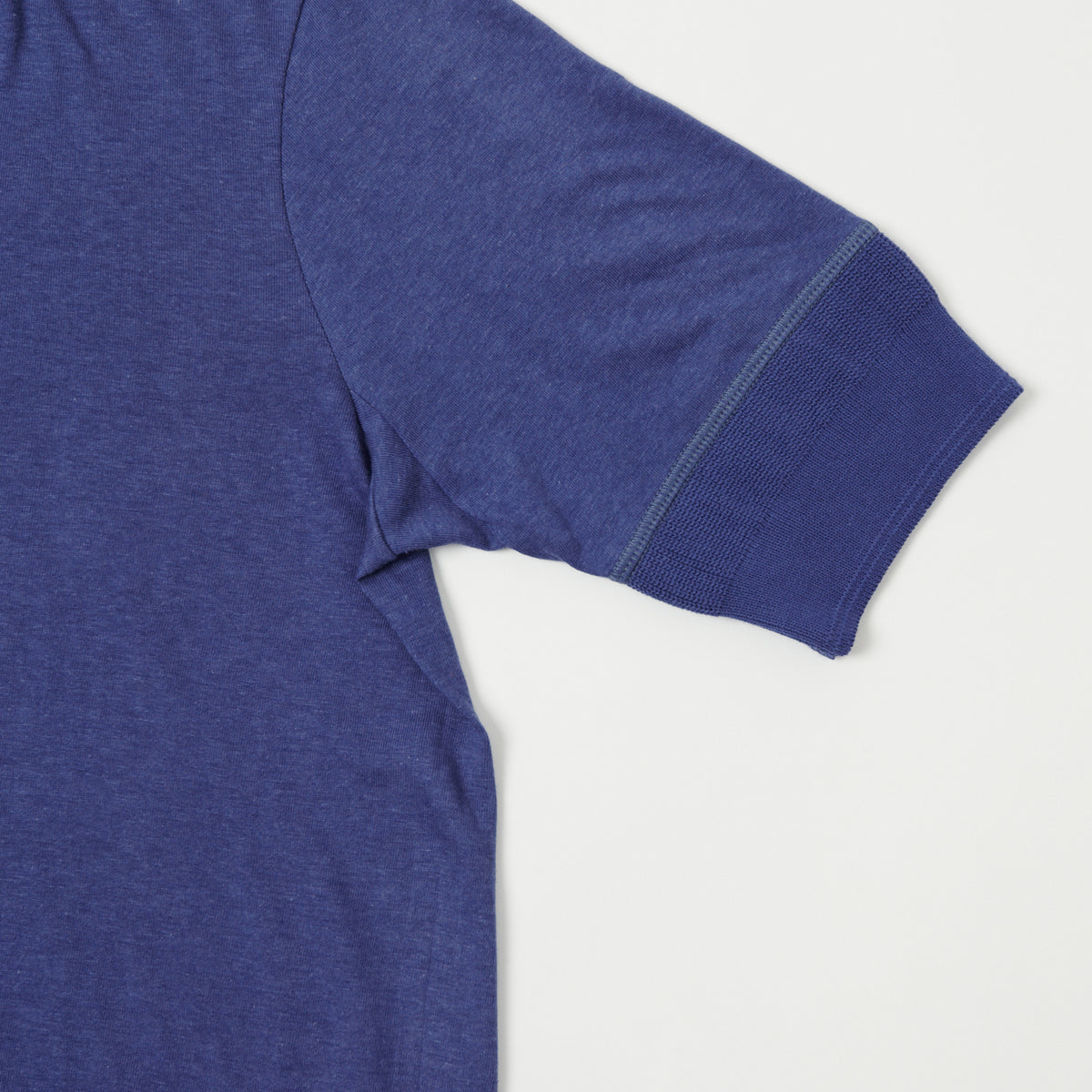 Merz b. Schwanen 'The Originals' 103 Lightweight Short Sleeve Henley - Pacific