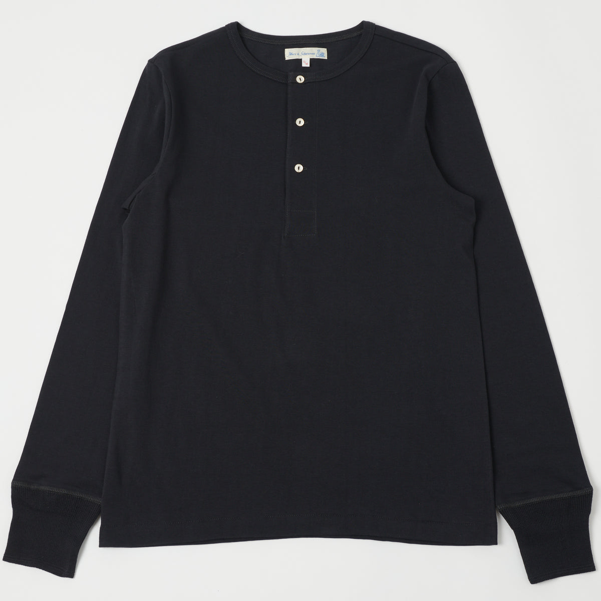 Merz b. Schwanen 'The Originals' 206 Long Sleeve Henley - Charcoal