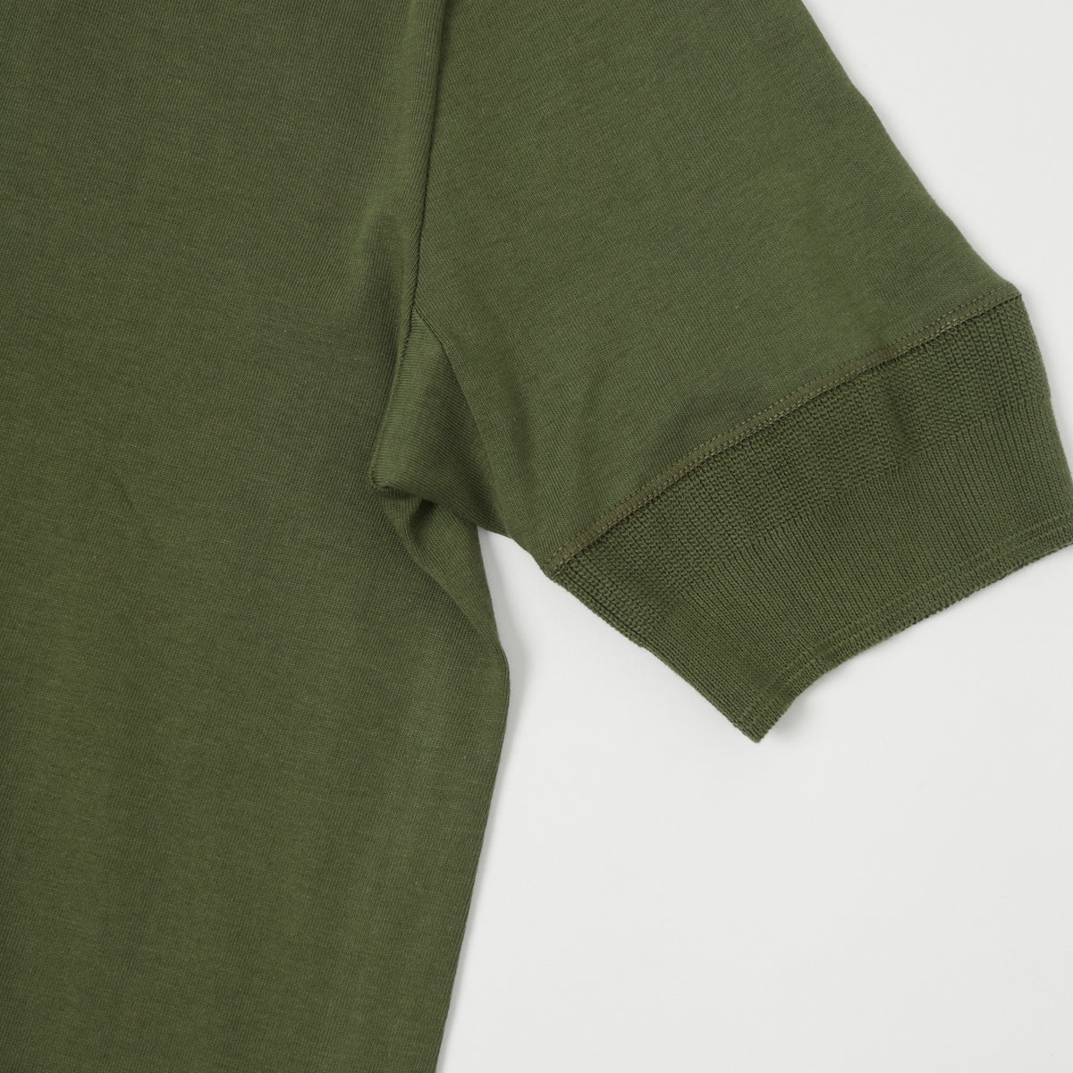 Merz b. Schwanen 'The Originals' 207 Short Sleeve Henley - Army Green