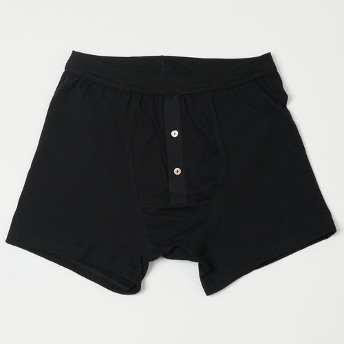 Merz b. Schwanen 'The Originals' 255 Button Fly Boxer Brief - Deep Black